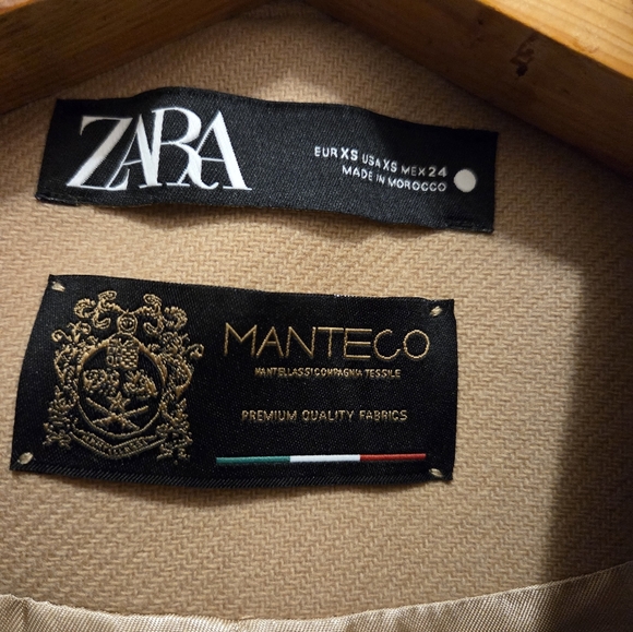 Zara Manteco Premium Wool Camel Coat XS – Like New - Picture 8 of 14